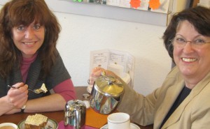 Susan Bearder MEP takes time out of the campaign trail to join Meri for a cake and a cuppa at the Link community cafe
